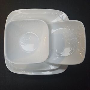 Elegant White Dinnerware Set (1 Full Place Setting)